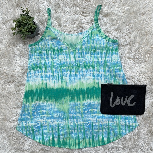🎉HP🎉 Zenana Tie Dye Tank Top 💗 Green & Blue - Picture 2 of 14